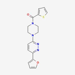 molecular formula C17H16N4O2S B2760762 (4-(6-(呋喃-2-基)吡啶并[3,4-b][1,3,4]噻二唑-6-基)哌嗪-1-基)(噻吩-2-基)甲酮 CAS No. 923147-02-8