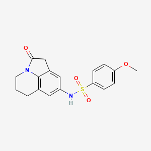 molecular formula C18H18N2O4S B2760763 4-methoxy-N-(2-oxo-2,4,5,6-tetrahydro-1H-pyrrolo[3,2,1-ij]quinolin-8-yl)benzenesulfonamide CAS No. 903246-58-2