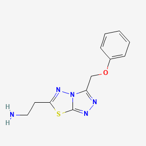 2-[3-(Phenoxymethyl)-[1,2,4]triazolo[3,4-b][1,3,4]thiadiazol-6-yl]ethan-1-amine