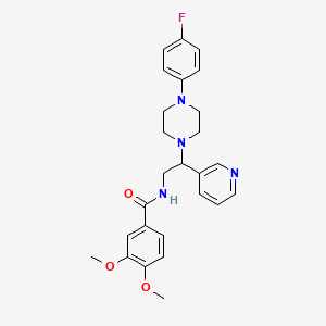 molecular formula C26H29FN4O3 B2760767 N-[2-[4-(4-fluorophenyl)piperazin-1-yl]-2-pyridin-3-ylethyl]-3,4-dimethoxybenzamide CAS No. 863558-00-3