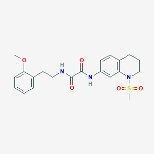 molecular formula C21H25N3O5S B2760768 N1-(2-methoxyphenethyl)-N2-(1-(methylsulfonyl)-1,2,3,4-tetrahydroquinolin-7-yl)oxalamide CAS No. 941894-05-9