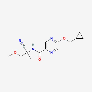 molecular formula C14H18N4O3 B2760776 N-(1-cyano-2-methoxy-1-methylethyl)-5-(cyclopropylmethoxy)pyrazine-2-carboxamide CAS No. 1808794-93-5