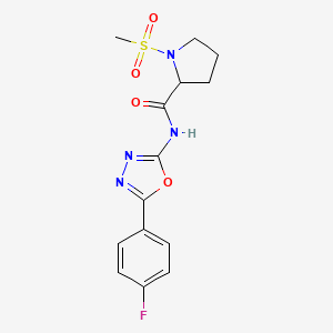 N-(5-(4-fluorophenyl)-1,3,4-oxadiazol-2-yl)-1-(methylsulfonyl)pyrrolidine-2-carboxamide