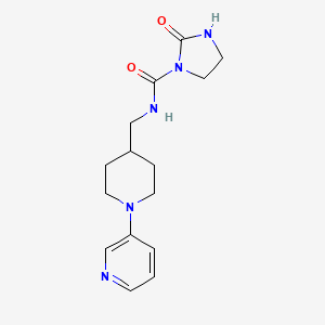 molecular formula C15H21N5O2 B2760778 2-oxo-N-((1-(pyridin-3-yl)piperidin-4-yl)methyl)imidazolidine-1-carboxamide CAS No. 2034227-20-6