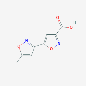 molecular formula C8H6N2O4 B2760779 5-(5-Methyl-1,2-oxazol-3-yl)-1,2-oxazole-3-carboxylic acid CAS No. 873378-43-9