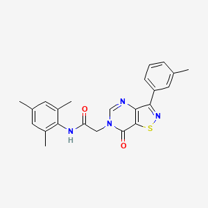 molecular formula C23H22N4O2S B2760784 N-mesityl-2-(7-oxo-3-(m-tolyl)isothiazolo[4,5-d]pyrimidin-6(7H)-yl)acetamide CAS No. 1112373-62-2