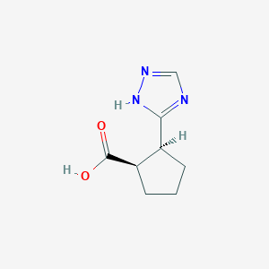 molecular formula C8H11N3O2 B2760787 (1R,2S)-2-(1H-1,2,4-Triazol-5-yl)cyclopentane-1-carboxylic acid CAS No. 2490314-24-2