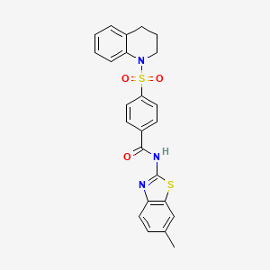 molecular formula C24H21N3O3S2 B2760788 N-(6-methyl-1,3-benzothiazol-2-yl)-4-(1,2,3,4-tetrahydroquinoline-1-sulfonyl)benzamide CAS No. 325742-82-3