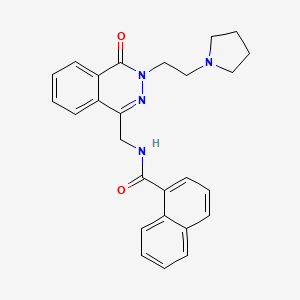 molecular formula C26H26N4O2 B2760798 N-((4-oxo-3-(2-(pyrrolidin-1-yl)ethyl)-3,4-dihydrophthalazin-1-yl)methyl)-1-naphthamide CAS No. 1428374-84-8
