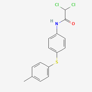 molecular formula C15H13Cl2NOS B2760800 2,2-dichloro-N-{4-[(4-methylphenyl)sulfanyl]phenyl}acetamide CAS No. 339096-21-8