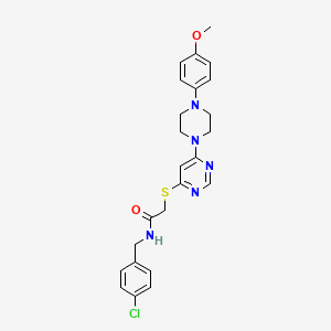 molecular formula C24H26ClN5O2S B2760803 2-({1,2-dimethyl-5-[4-methyl-5-(piperidin-1-ylcarbonyl)-1,3-thiazol-2-yl]-1H-pyrrol-3-yl}sulfonyl)-1,2,3,4-tetrahydroisoquinoline CAS No. 1251586-45-4