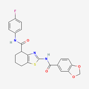 2-(benzo[d][1,3]dioxole-5-carboxamido)-N-(4-fluorophenyl)-4,5,6,7-tetrahydrobenzo[d]thiazole-4-carboxamide