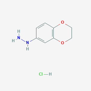molecular formula C8H11ClN2O2 B2760811 (2,3-Dihydrobenzo[b][1,4]dioxin-6-yl)hydrazine hydrochloride CAS No. 84139-00-4