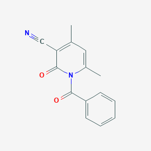 molecular formula C15H12N2O2 B276082 1-Benzoyl-4,6-dimethyl-2-oxo-1,2-dihydro-3-pyridinecarbonitrile 