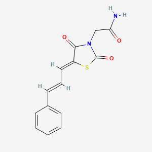2-((Z)-2,4-dioxo-5-((E)-3-phenylallylidene)thiazolidin-3-yl)acetamide