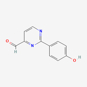 molecular formula C11H8N2O2 B2760823 2-(4-Hydroxyphenyl)pyrimidine-4-carbaldehyde CAS No. 477870-53-4