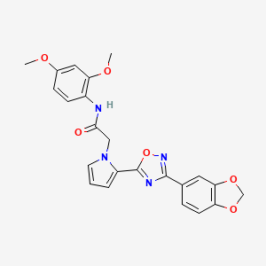 molecular formula C23H20N4O6 B2760826 2-{2-[3-(1,3-benzodioxol-5-yl)-1,2,4-oxadiazol-5-yl]-1H-pyrrol-1-yl}-N-(2,4-dimethoxyphenyl)acetamide CAS No. 1260621-83-7