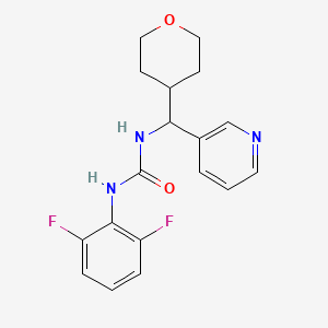 molecular formula C18H19F2N3O2 B2760828 1-(2,6-difluorophenyl)-3-(pyridin-3-yl(tetrahydro-2H-pyran-4-yl)methyl)urea CAS No. 2034259-68-0