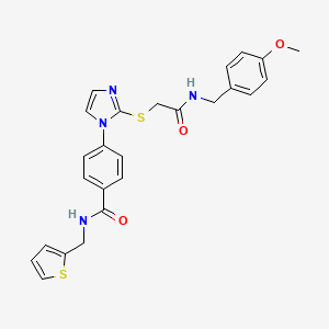 4-(2-((2-((4-methoxybenzyl)amino)-2-oxoethyl)thio)-1H-imidazol-1-yl)-N-(thiophen-2-ylmethyl)benzamide