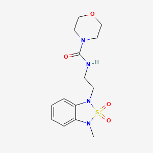 molecular formula C14H20N4O4S B2760831 N-(2-(3-甲基-2,2-二氧代苯并[c][1,2,5]噻二唑-1(3H)-基)乙基)吗啉-4-甲酸莫菲啉 CAS No. 2034453-31-9