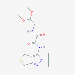 molecular formula C15H24N4O4S B2760833 N'-(2-tert-butyl-4,6-dihydrothieno[3,4-c]pyrazol-3-yl)-N-(2,2-dimethoxyethyl)oxamide CAS No. 899952-52-4