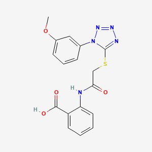 2-(2-((1-(3-methoxyphenyl)-1H-tetrazol-5-yl)thio)acetamido)benzoic acid