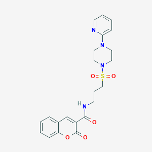 2-oxo-N-(3-((4-(pyridin-2-yl)piperazin-1-yl)sulfonyl)propyl)-2H-chromene-3-carboxamide