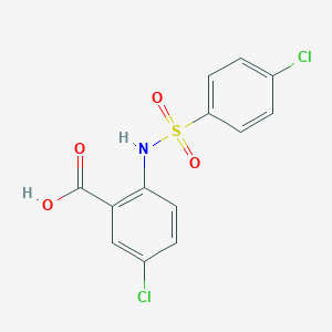molecular formula C13H9Cl2NO4S B276085 5-Chloro-2-{[(4-chlorophenyl)sulfonyl]amino}benzoic acid 