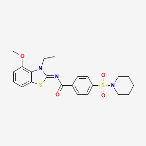 molecular formula C22H25N3O4S2 B2760859 (Z)-N-(3-ethyl-4-methoxybenzo[d]thiazol-2(3H)-ylidene)-4-(piperidin-1-ylsulfonyl)benzamide CAS No. 533868-50-7