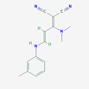 molecular formula C15H16N4 B2760869 2-[1-(Dimethylamino)-3-(3-toluidino)-2-propenylidene]malononitrile CAS No. 1164507-45-2