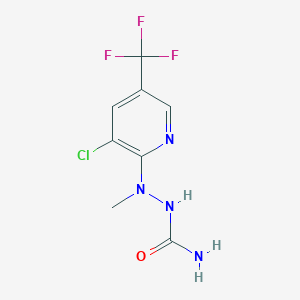 molecular formula C8H8ClF3N4O B2760874 2-[3-Chloro-5-(trifluoromethyl)-2-pyridinyl]-2-methyl-1-hydrazinecarboxamide CAS No. 303153-07-3