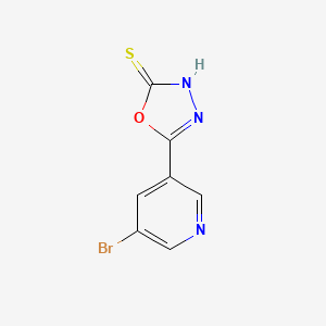 molecular formula C7H4BrN3OS B2760880 5-(5-Bromopyridin-3-yl)-2,3-dihydro-1,3,4-oxadiazole-2-thione CAS No. 119221-68-0
