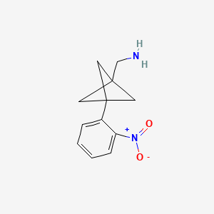 molecular formula C12H14N2O2 B2760883 [3-(2-Nitrophenyl)-1-bicyclo[1.1.1]pentanyl]methanamine CAS No. 2287268-27-1