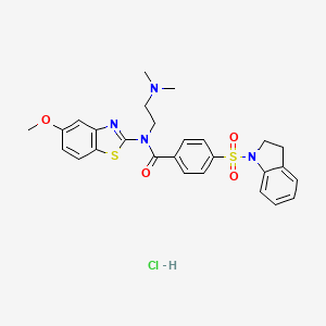 N-(2-(dimethylamino)ethyl)-4-(indolin-1-ylsulfonyl)-N-(5-methoxybenzo[d]thiazol-2-yl)benzamide hydrochloride