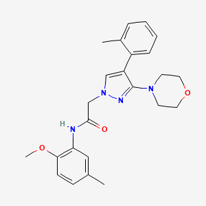 molecular formula C24H28N4O3 B2760889 N-(2-甲氧基-5-甲基苯基)-2-(3-吗啉基-4-(邻甲苯)-1H-吡唑-1-基)乙酰胺 CAS No. 1286733-19-4