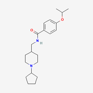 molecular formula C21H32N2O2 B2760890 N-((1-cyclopentylpiperidin-4-yl)methyl)-4-isopropoxybenzamide CAS No. 954019-90-0