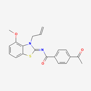 molecular formula C20H18N2O3S B2760893 (Z)-4-acetyl-N-(3-allyl-4-methoxybenzo[d]thiazol-2(3H)-ylidene)benzamide CAS No. 868376-20-9