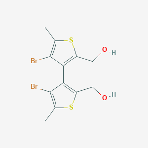 molecular formula C12H12Br2O2S2 B276090 3,3'-Bis[4-bromo-2-(hydroxymethyl)-5-methylthiophene] 