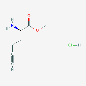molecular formula C7H12ClNO2 B2760908 甲基(2R)-2-氨基己-5-炔酸酯盐酸盐 CAS No. 2460739-83-5