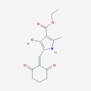 molecular formula C15H17NO5 B276091 ethyl 5-[(2,6-dioxocyclohexylidene)methyl]-4-hydroxy-2-methyl-1H-pyrrole-3-carboxylate 