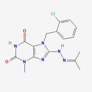 7-[(2-Chlorophenyl)methyl]-3-methyl-8-(2-propan-2-ylidenehydrazinyl)purine-2,6-dione