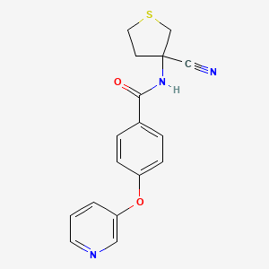 molecular formula C17H15N3O2S B2760930 N-(3-cyanothiolan-3-yl)-4-(pyridin-3-yloxy)benzamide CAS No. 1311846-52-2