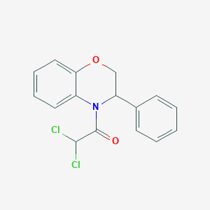 molecular formula C16H13Cl2NO2 B2760933 2,2-dichloro-1-(3-phenyl-2,3-dihydro-4H-1,4-benzoxazin-4-yl)-1-ethanone CAS No. 400084-44-8