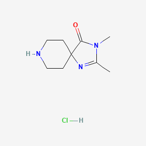 molecular formula C9H16ClN3O B2760936 2,3-Dimethyl-1,3,8-triazaspiro[4.5]dec-1-en-4-one hydrochloride CAS No. 1774899-05-6