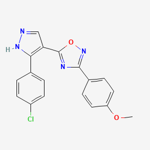 5-(3-(4-chlorophenyl)-1H-pyrazol-4-yl)-3-(4-methoxyphenyl)-1,2,4-oxadiazole