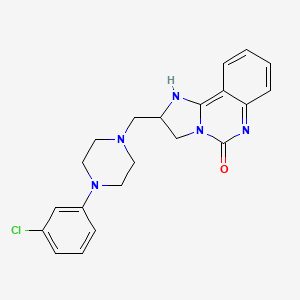 molecular formula C21H22ClN5O B2760947 2-{[4-(3-chlorophenyl)piperazino]methyl}-2,6-dihydroimidazo[1,2-c]quinazolin-5(3H)-one CAS No. 860649-48-5