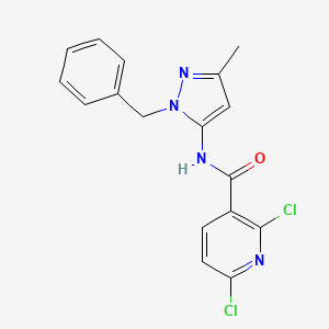 molecular formula C17H14Cl2N4O B2760950 N-(1-benzyl-3-methyl-1H-pyrazol-5-yl)-2,6-dichloropyridine-3-carboxamide CAS No. 1375198-84-7