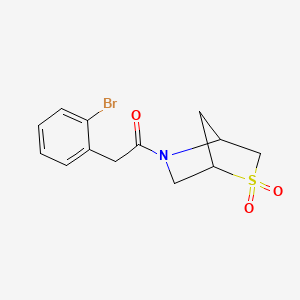 molecular formula C13H14BrNO3S B2760951 2-(2-Bromophenyl)-1-(2,2-dioxido-2-thia-5-azabicyclo[2.2.1]heptan-5-yl)ethanone CAS No. 2034210-47-2