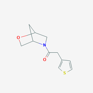molecular formula C11H13NO2S B2760953 1-(2-Oxa-5-azabicyclo[2.2.1]heptan-5-yl)-2-(thiophen-3-yl)ethanone CAS No. 2034558-39-7