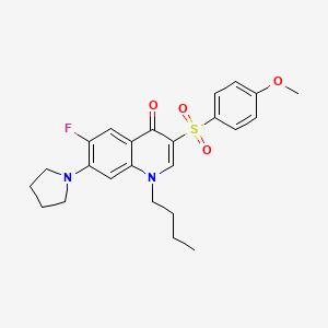 1-butyl-6-fluoro-3-((4-methoxyphenyl)sulfonyl)-7-(pyrrolidin-1-yl)quinolin-4(1H)-one